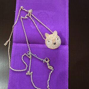 Fossil Pave Crystal Fox Necklace